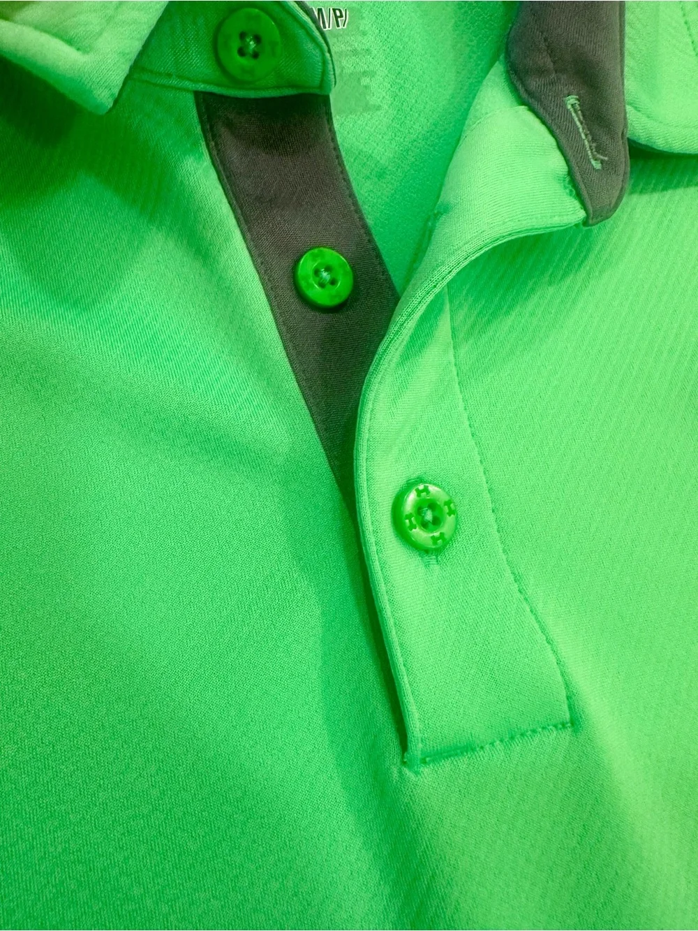Under Armour Bright Green Men's Athletic Polo with Dark Gray Trim